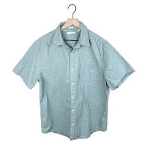 Hawker Rye men's light green chambray short-sleeve button-down shirt Size XXL